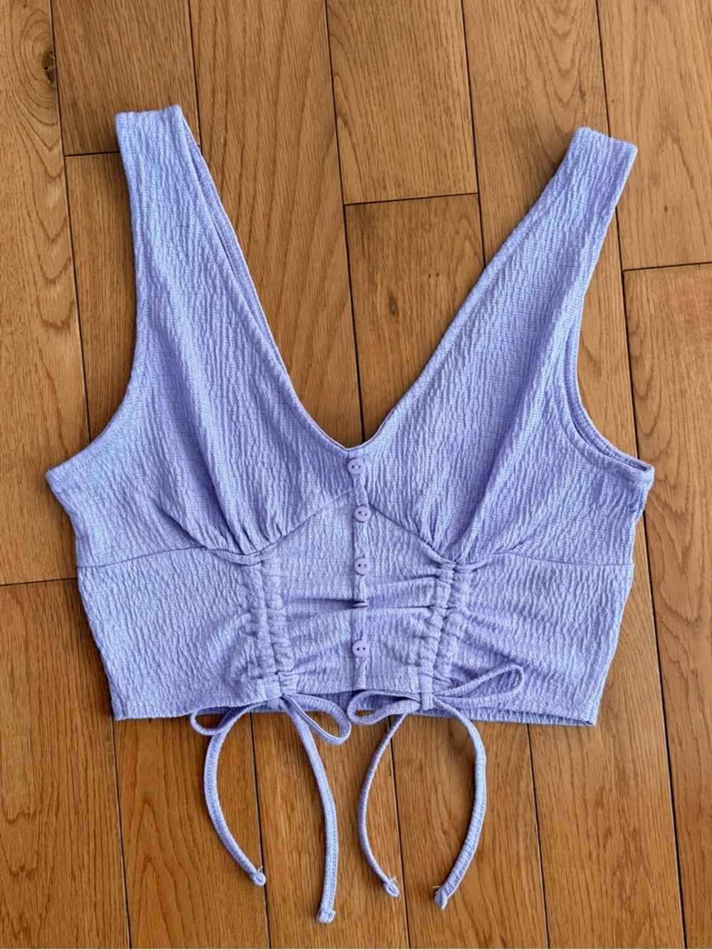 Lavender Fairycore Ruched Cropped Tank Top 💟